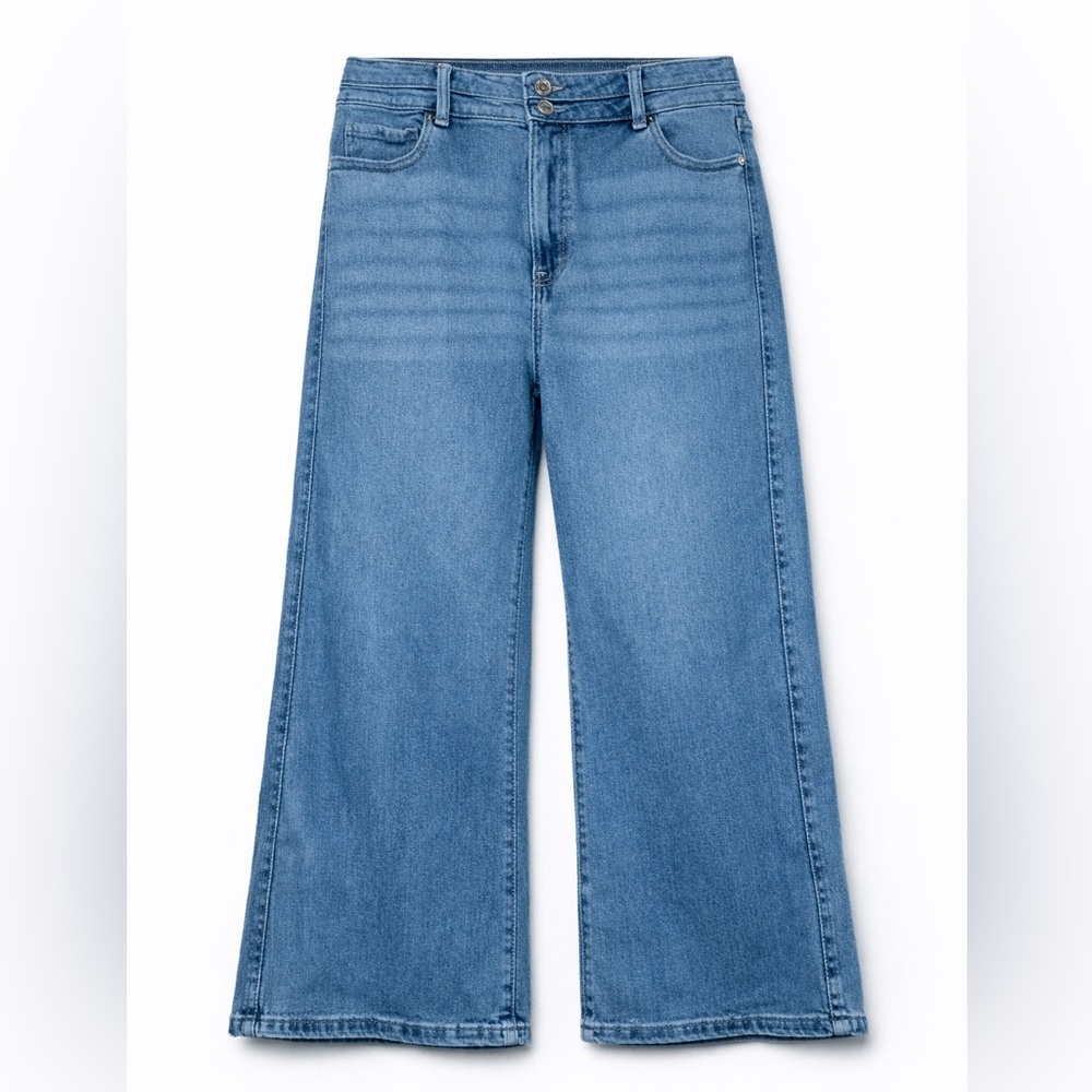 Michael Kors Platinum Wide Leg Jeans – Size 10 High Rise Stretch Denim